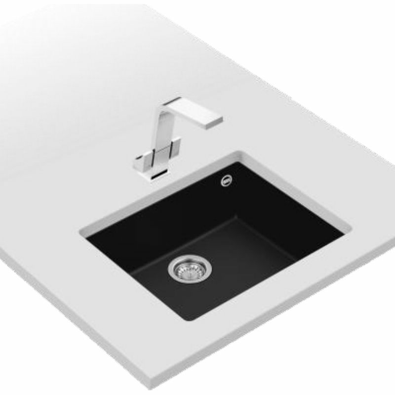 Fregadero bajo encimera Teka SQUARE 50.40 TG – Negro Tegranite+, 50x40 cm, Prof. 20 cm