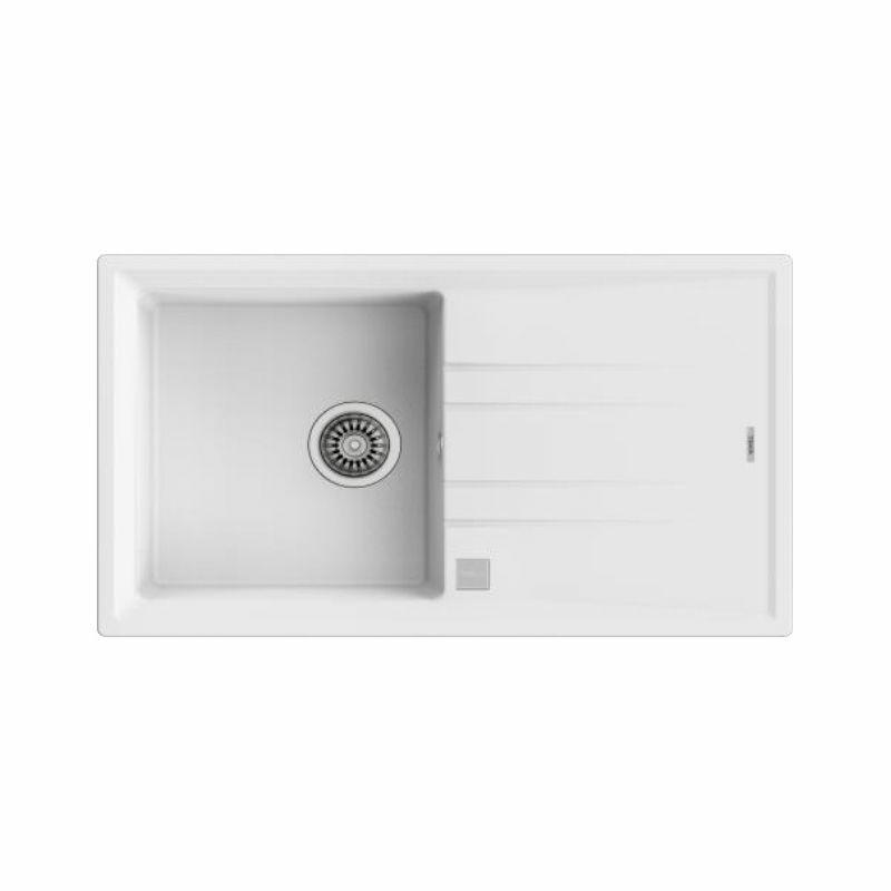 Fregadero Teka STONE 50 B-TG 1C 1E – Enrasado, 1 cubeta con escurridor reversible, Blanco