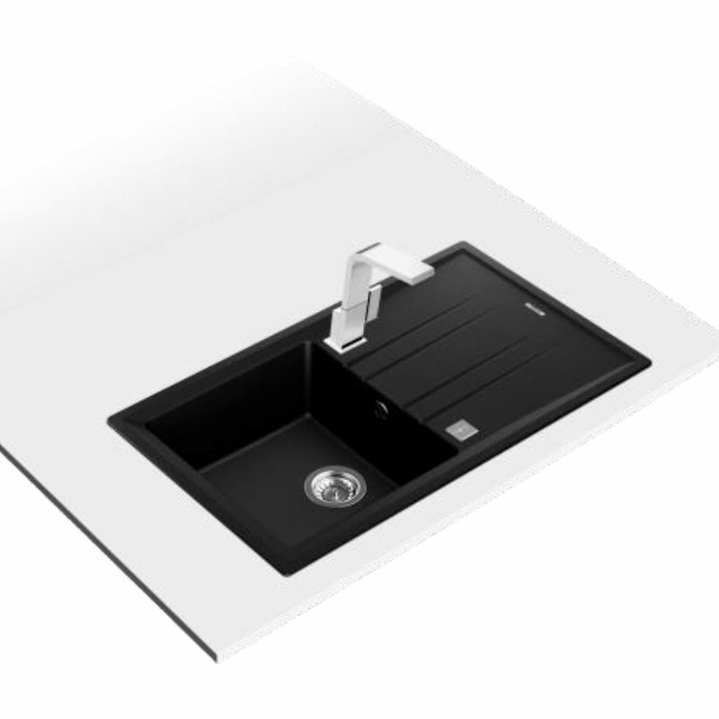 Fregadero encastrado Teka Stone 50 B-TG 1C 1E – Tegranite+, Negro mate, Escurridor reversible