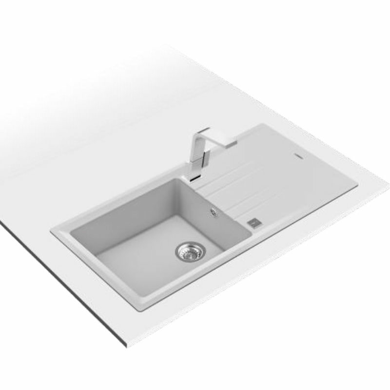 Fregadero Teka STONE 60 L-TG 1C 1E – Encastrado, Blanco, Tegranite+