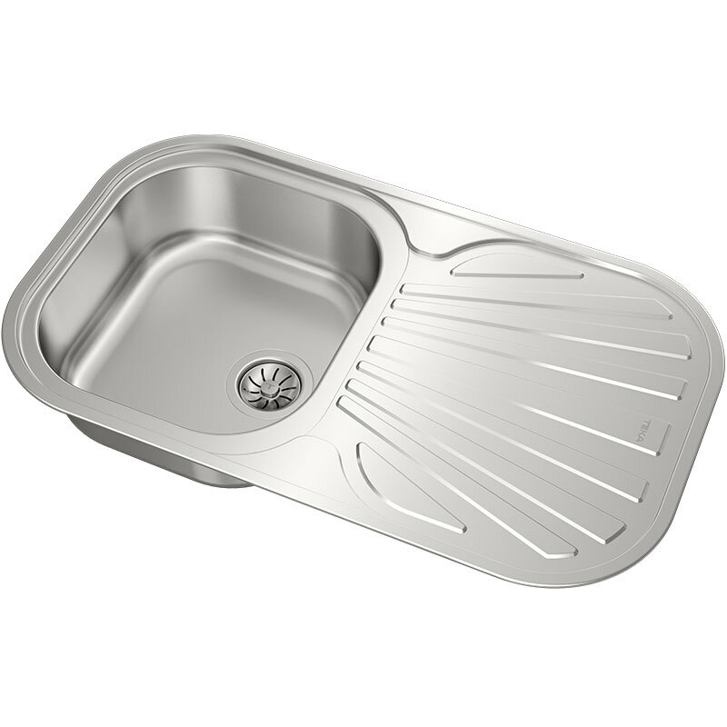 Fregadero encastrado Teka Stylo 1C 1E – Acero inoxidable 18/10, 1 cubeta con escurridor reversible, Para mueble 45 cm