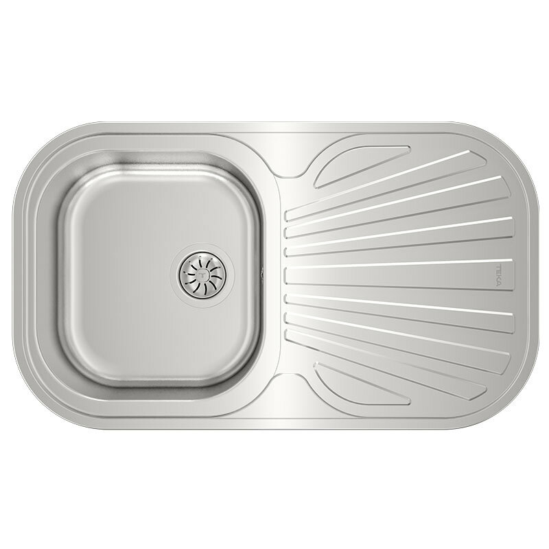 Fregadero encastrado Teka Stylo 1C 1E – Acero inoxidable 18/10, 1 cubeta con escurridor reversible, Para mueble 45 cm