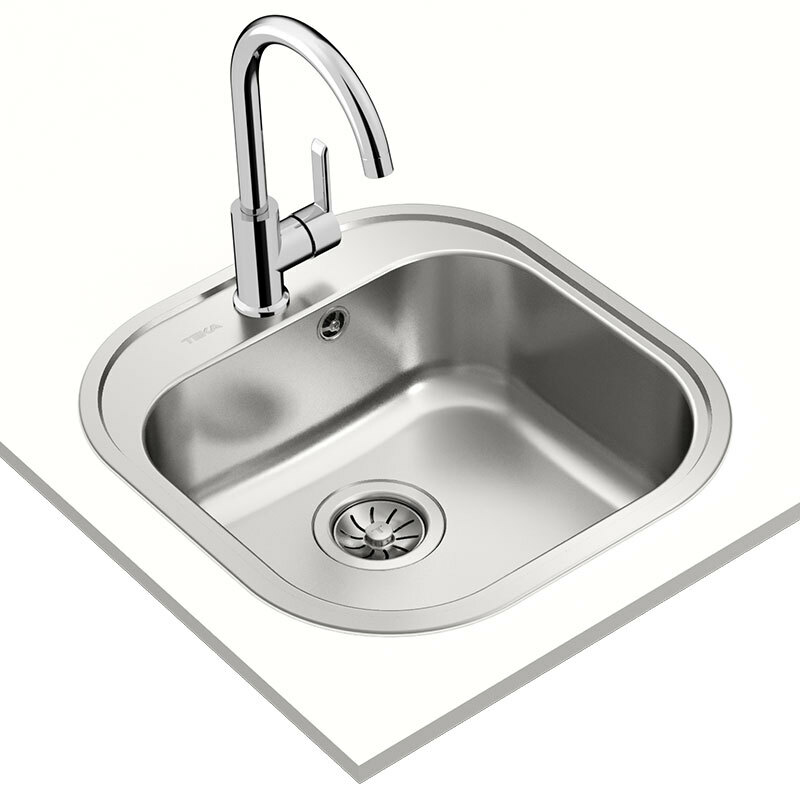 Fregadero Teka STYLO 1C – Encastrado, Acero inoxidable 18/10, Cubeta 16,5 cm