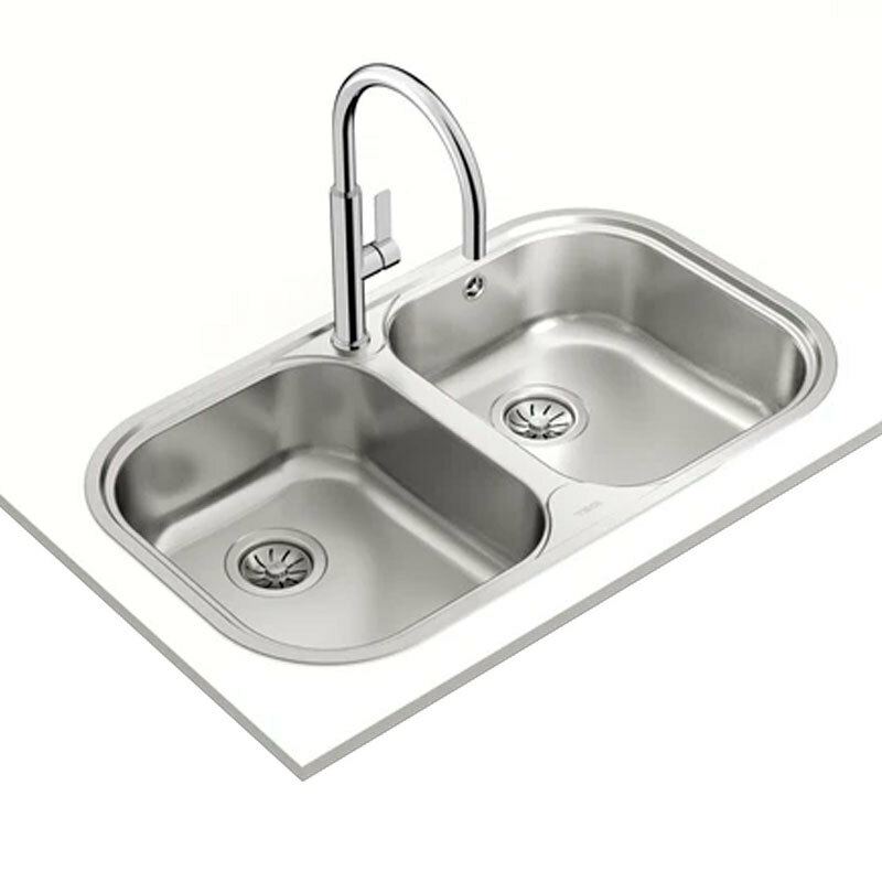 Fregadero Teka STYLO 2C – Acero inoxidable 18/10, Doble cubeta, Encastrado 80 cm