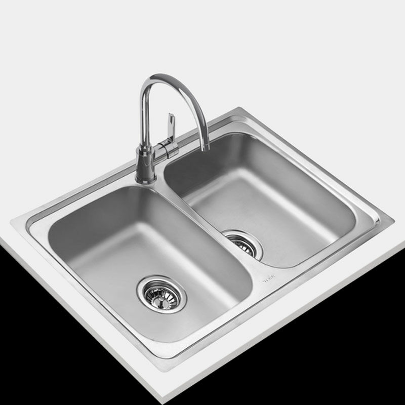 Fregadero de acero inoxidable Teka Starbright 80 E-XP 2C – 2 cubetas, encastrado reversible, inox pulido