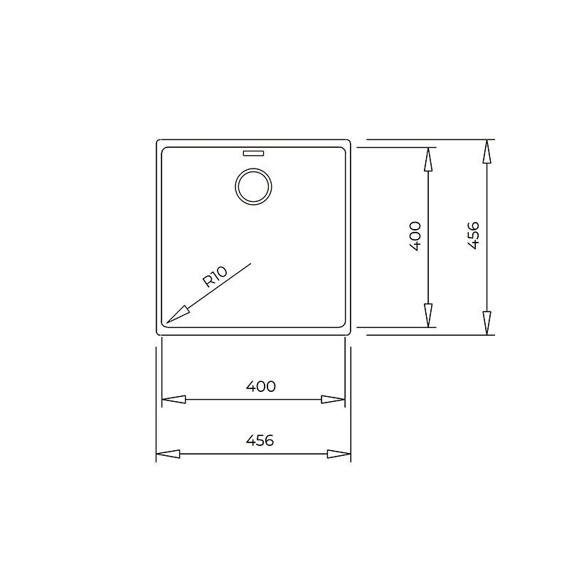 Fregadero granito Teka RADEA R10 40.40 M-TG – Negro mate, Cubeta 20 cm, Instalación 2‑en‑1