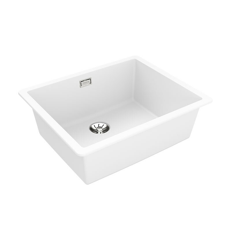 Fregadero Tegranite Teka Radea R10 50.40 M-TG – Enrasado/Encastrado, Blanco, Cubeta 50x40 cm