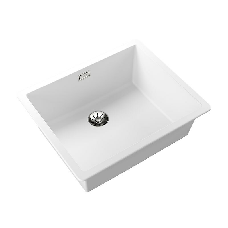 Fregadero Tegranite Teka Radea R10 50.40 M-TG – Enrasado/Encastrado, Blanco, Cubeta 50x40 cm
