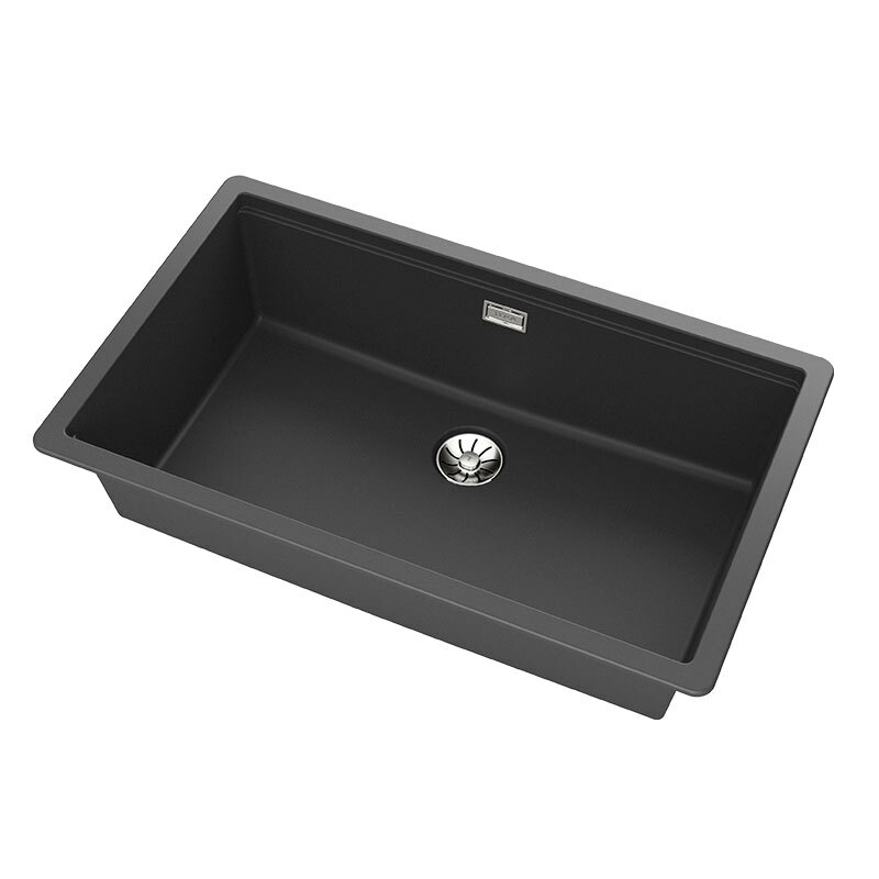 Fregadero Tegranite+ Teka Radea R10 70.40 M-TG – Enrasado/encastrado, Cubeta XXL 20 cm, Negro mate
