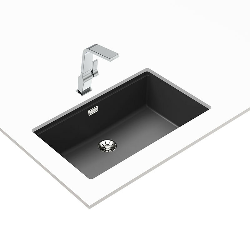 Fregadero Tegranite+ Teka Radea R10 70.40 M-TG – Enrasado/encastrado, Cubeta XXL 20 cm, Negro mate