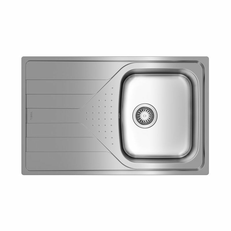 Fregadero encastrable Teka Universe 45 T-XP 1C 1E – 1 cubeta 17 cm, acero inoxidable pulido, escurridor reversible