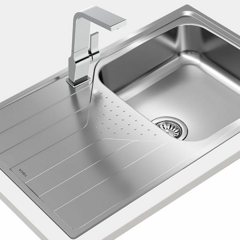Fregadero encastrado Teka Universe 50 T-XP 1C 1E PLUS – Inox pulido, Cubeta 19,5 cm, Escurridor reversible