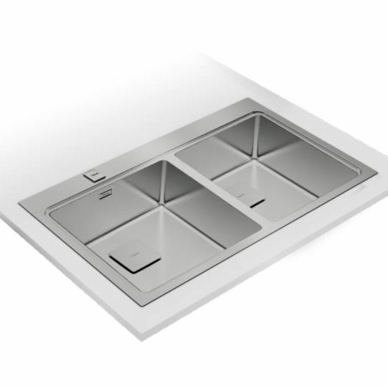 Fregadero Teka Zenit RS15 2C 86 – Enrasado, Acero inoxidable 18/10, 2 cubetas 86 cm
