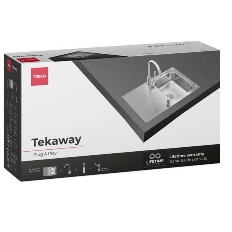Conjunto fregadero Teka Universe 45 T-XP 1C 1E – Enrasado, 1 cubeta 17 cm, Escurridor reversible