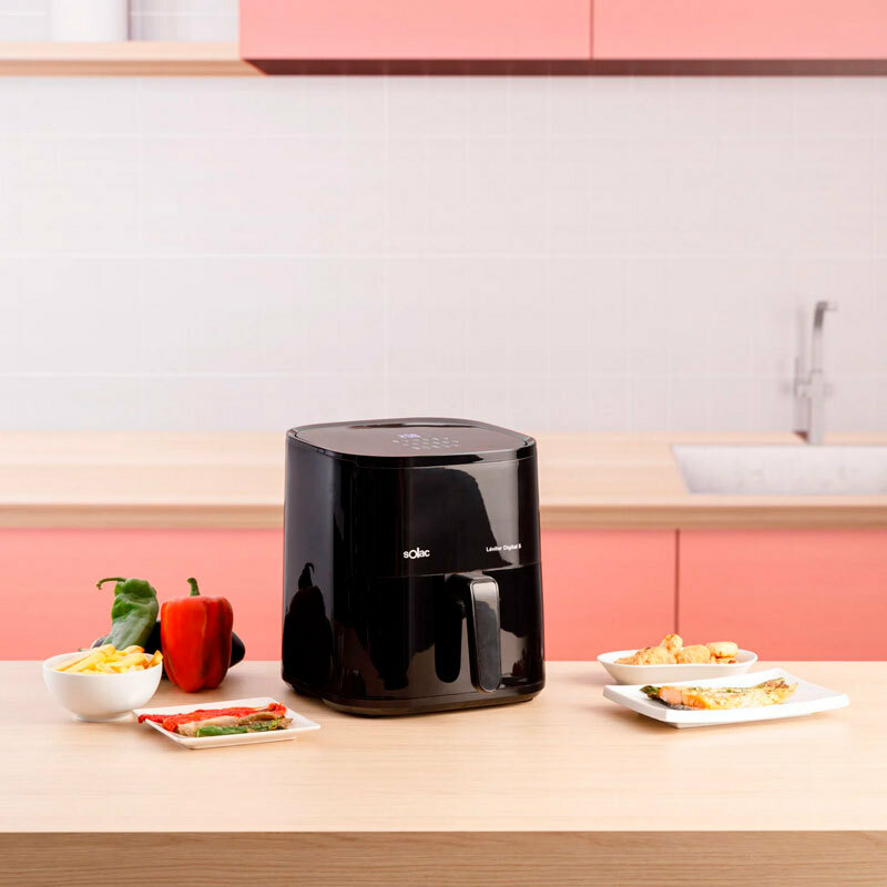 Freidora de aire Solac FA1400D – 5 L, Sin aceite, Pantalla táctil
