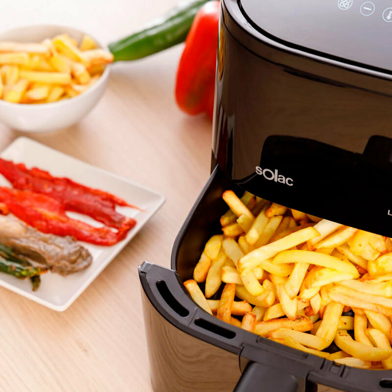 Freidora de aire Solac FA1400D – 5 L, Sin aceite, Pantalla táctil