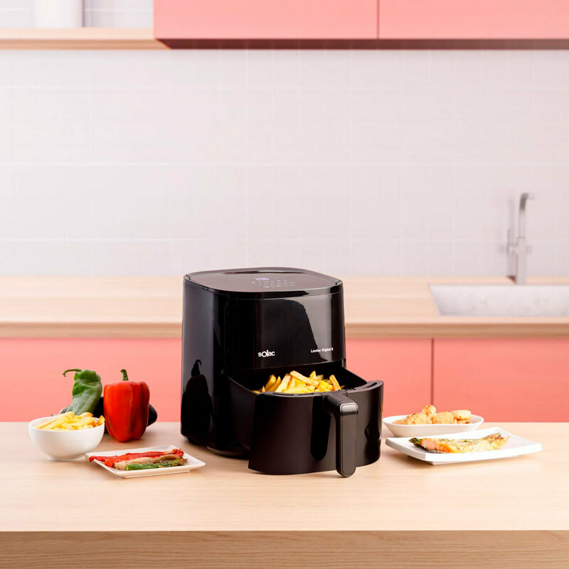 Freidora de aire Solac FA1400D – 5 L, Sin aceite, Pantalla táctil