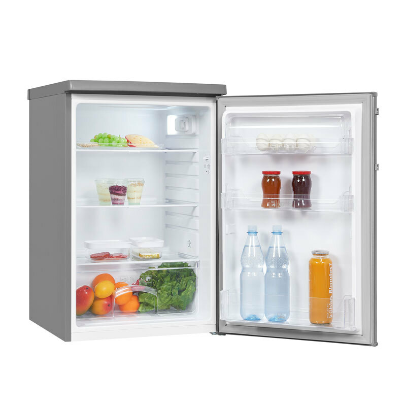 Frigorífico bajo encimera Exquisit KS 16-4-V-H 040E Inox – 127 L, Acero inoxidable, Silencioso 39 dB