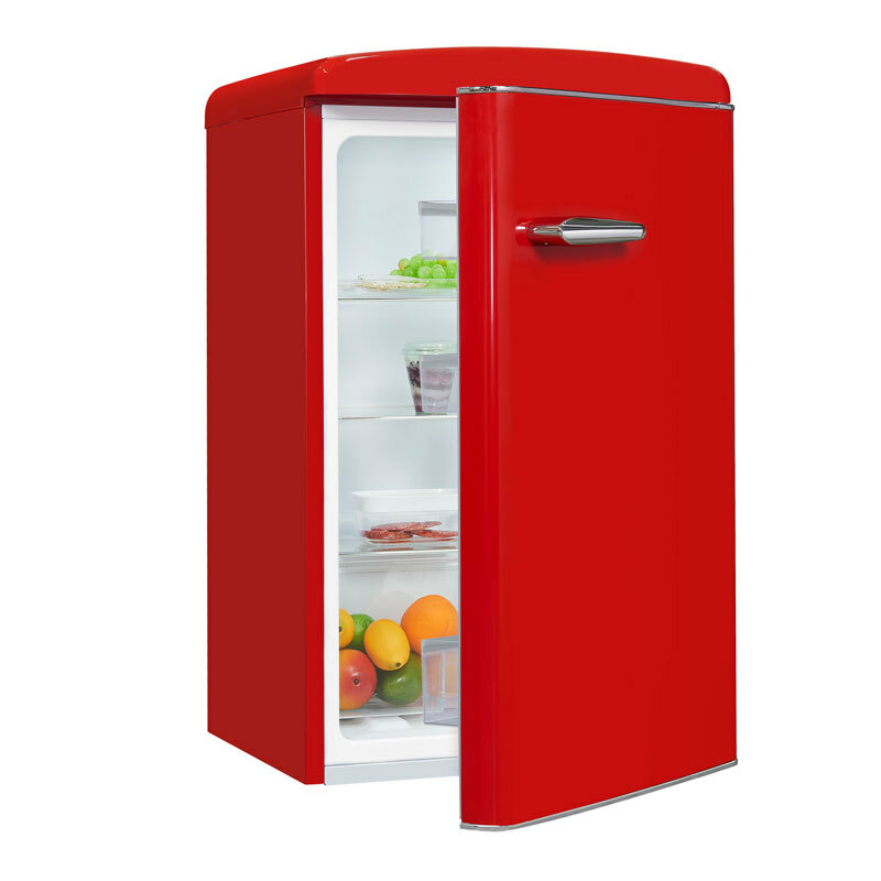 Frigorífico Exquisit RKS120-V-H-160F – 122 L, Retro rojo, 112 kWh/año