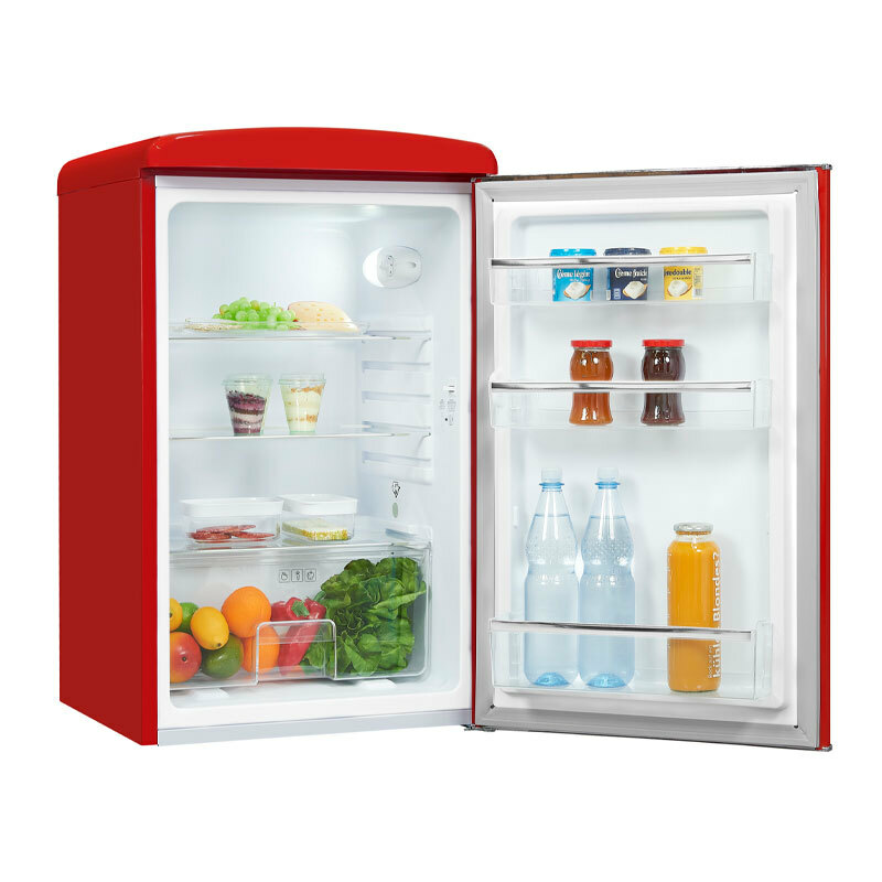 Frigorífico Exquisit RKS120-V-H-160F – 122 L, Retro rojo, 112 kWh/año