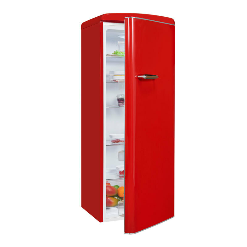 Frigorífico una puerta Exquisit RKS325-V-H-160F – 229 L, No Frost, Rojo