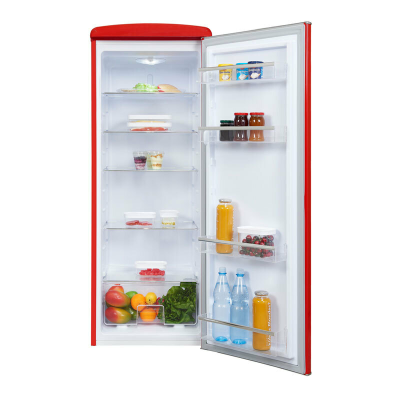 Frigorífico una puerta Exquisit RKS325-V-H-160F – 229 L, No Frost, Rojo