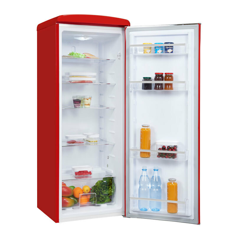 Frigorífico una puerta Exquisit RKS325-V-H-160F – 229 L, No Frost, Rojo