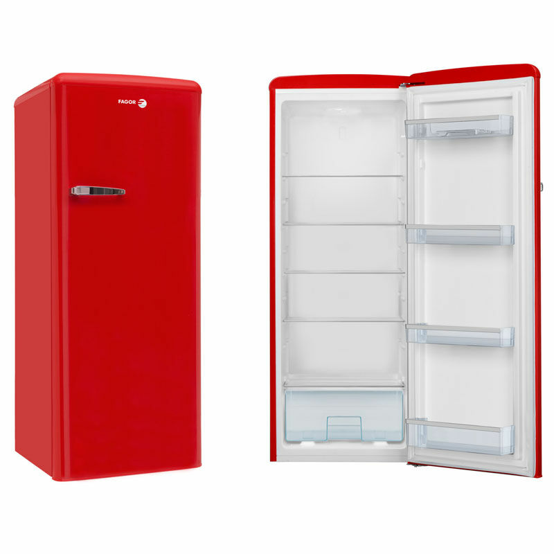 Frigorífico 1 puerta Fagor 3FLV1455R – 229 L, Rojo retro, Bajo consumo