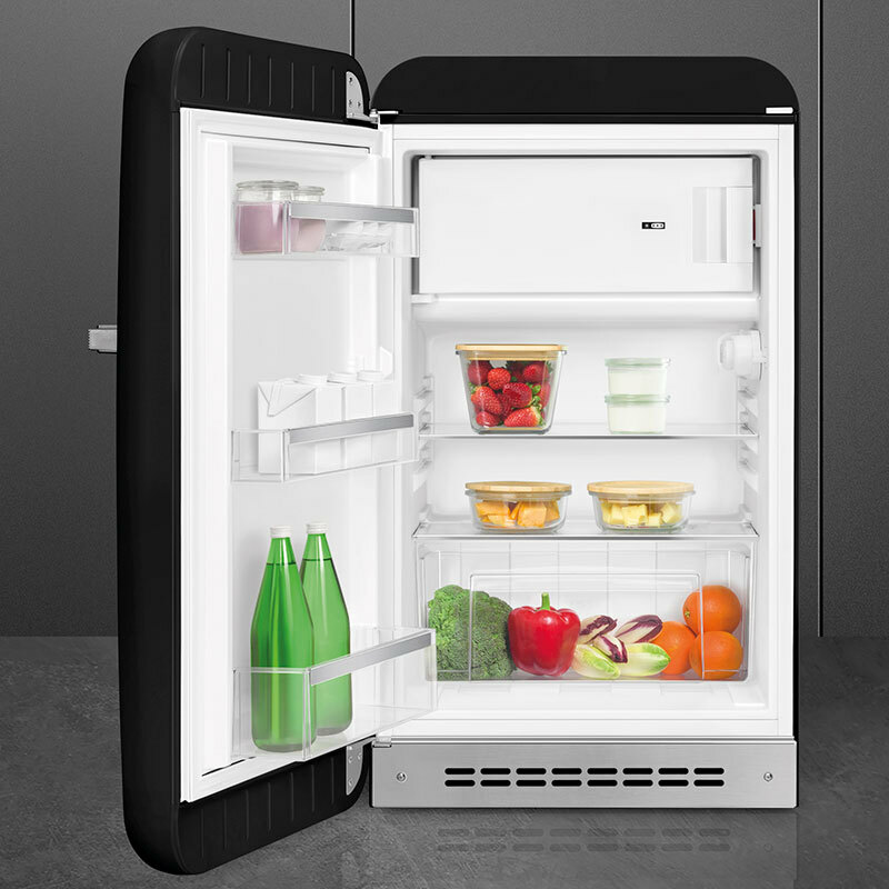 Frigorífico monopuerta Smeg FAB10LBL6 – 50's Negro, 122 L, Clase D