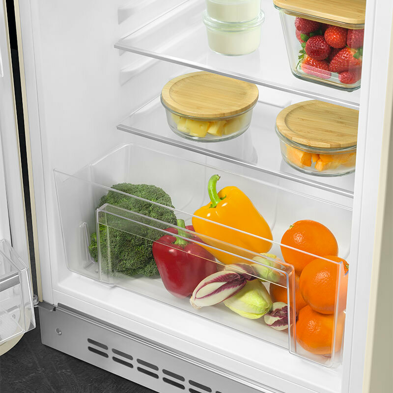 Frigorífico monopuerta Smeg FAB10LCR6 – 122 L, Crema retro, Clase D