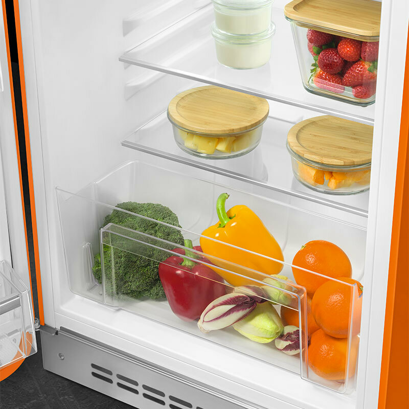 Frigorífico 1 puerta Smeg FAB10LOR6 – Retro naranja, 122 L, 35 dB