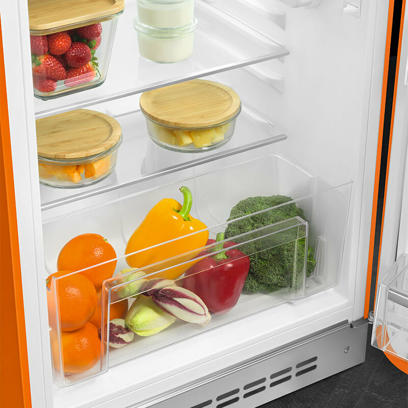 Frigorífico monopuerta Smeg FAB10ROR6 – Naranja, 122 L, Estilo retro 50's
