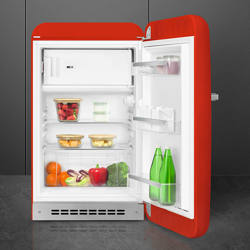 Frigorífico monopuerta Smeg FAB10RRD6 – 122 L, Rojo 50's, Clase D