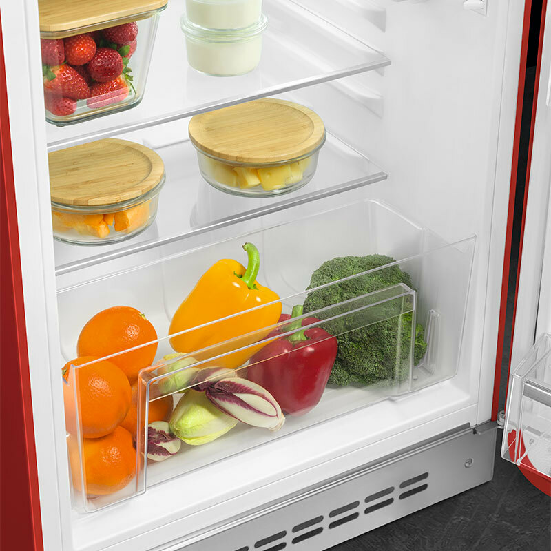 Frigorífico monopuerta Smeg FAB10RRD6 – 122 L, Rojo 50's, Clase D