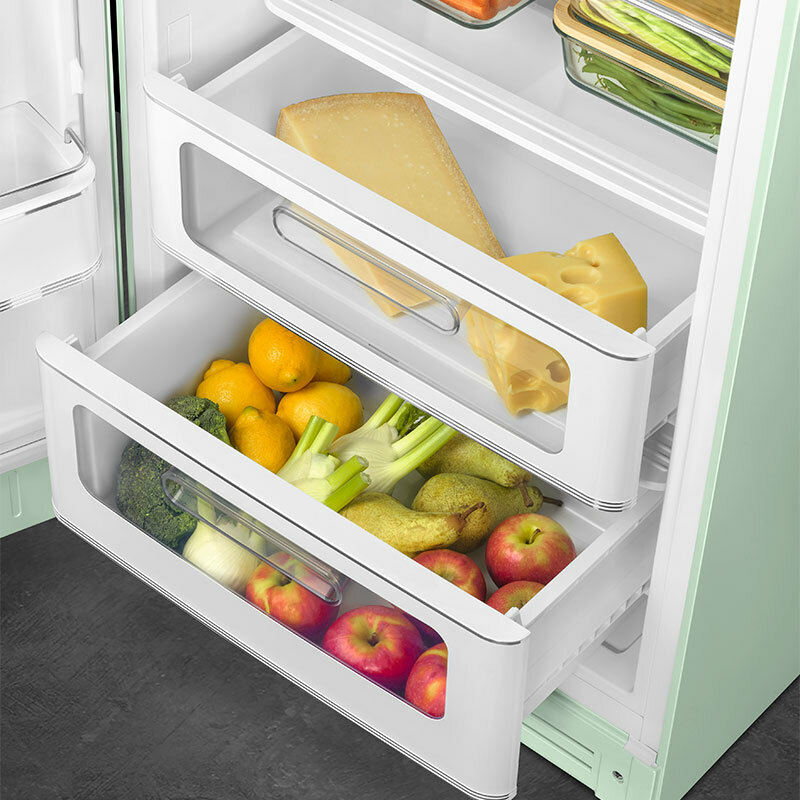 Frigorífico 1 puerta Smeg FAB28LPG6 – 270 L, Verde agua 50's, Inverter