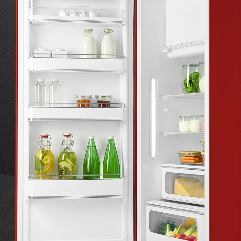 Frigorífico 1 puerta Smeg FAB28LRD6 – 270 L, No Frost, Rojo 50's