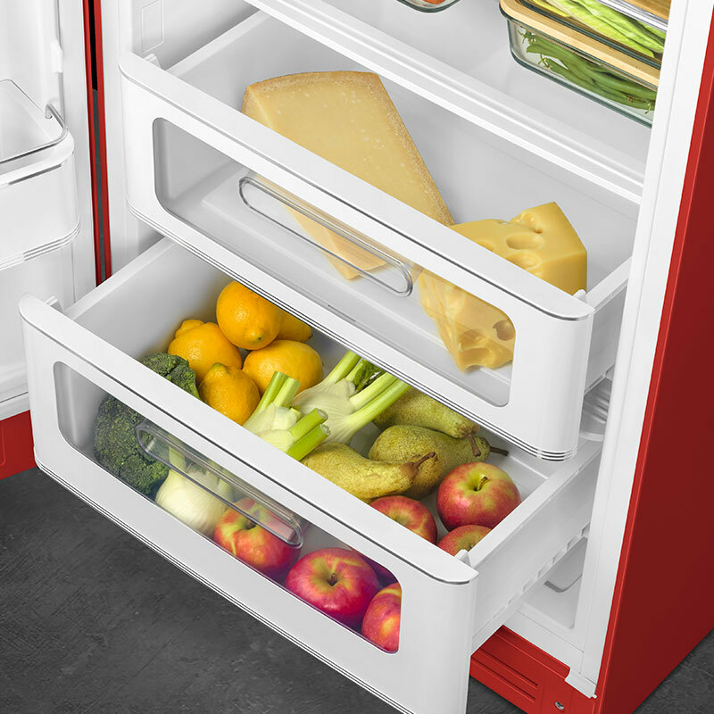 Frigorífico 1 puerta Smeg FAB28LRD6 – 270 L, No Frost, Rojo 50's