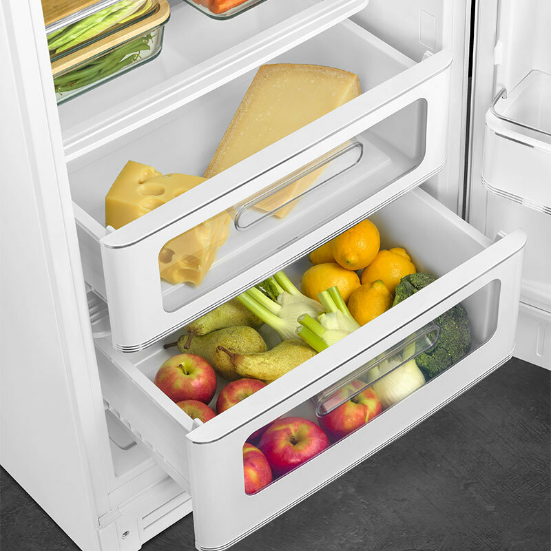 Frigorífico 1 puerta Smeg FAB28RWH6 – 270 L, Retro 50's, No Frost