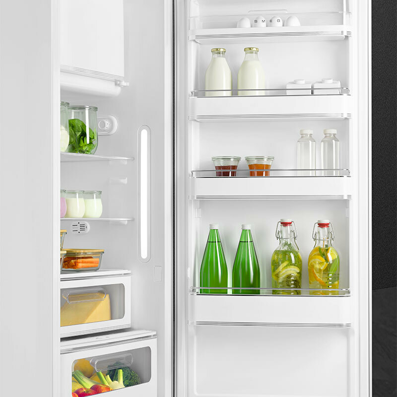 Frigorífico 1 puerta Smeg FAB28RWH6 – 270 L, Retro 50's, No Frost