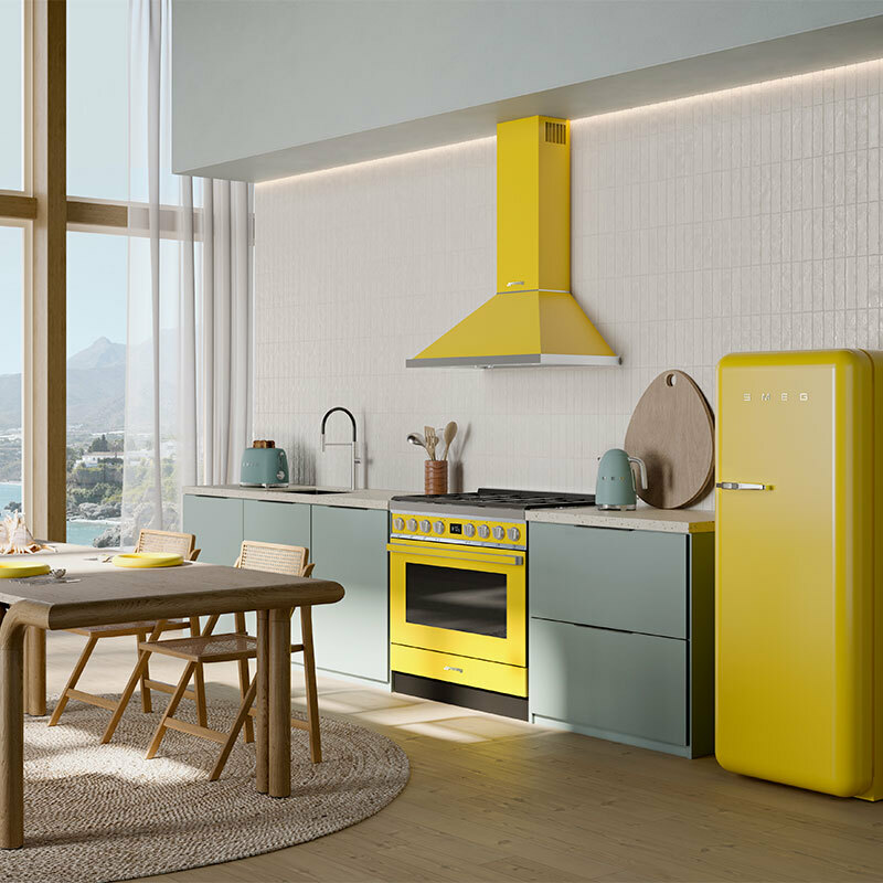 Frigorífico monopuerta Smeg FAB28RYW6 – 270 L, Amarillo 50's, No Frost