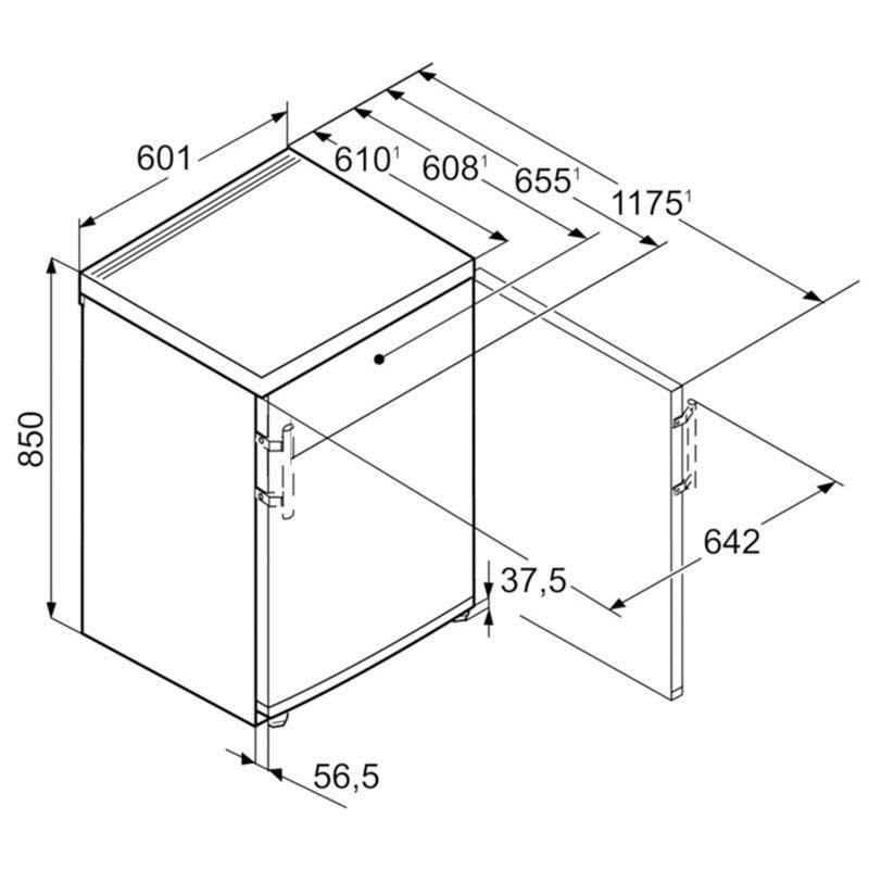 Frigorífico 1 puerta Liebherr TPesf-1714-22 001 – 144 L, Clase F, Inox