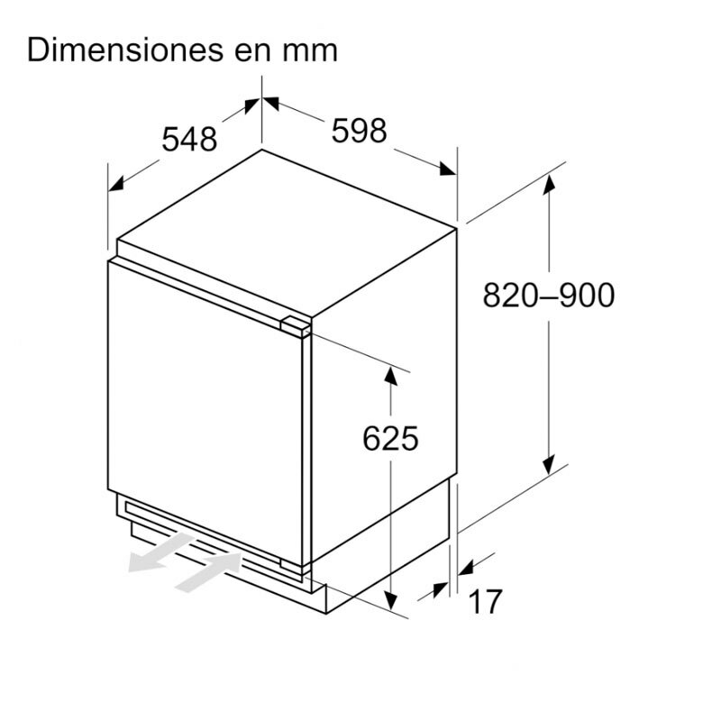 Frigorífico integrable Balay 3KUE037S – 134 L, Clase E, 35 dB
