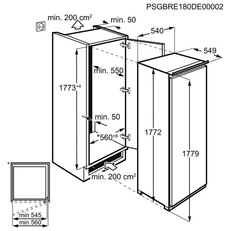 Frigorífico integrable Electrolux LRB3DE18S – 311 L, Clase E, No Frost