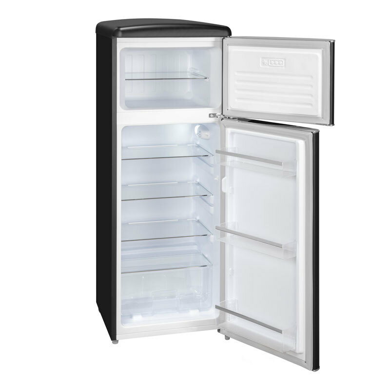 Frigorífico retro dos puertas Exquisit RKGC270-45-H-160E – 206 L, No Frost, Negro mate