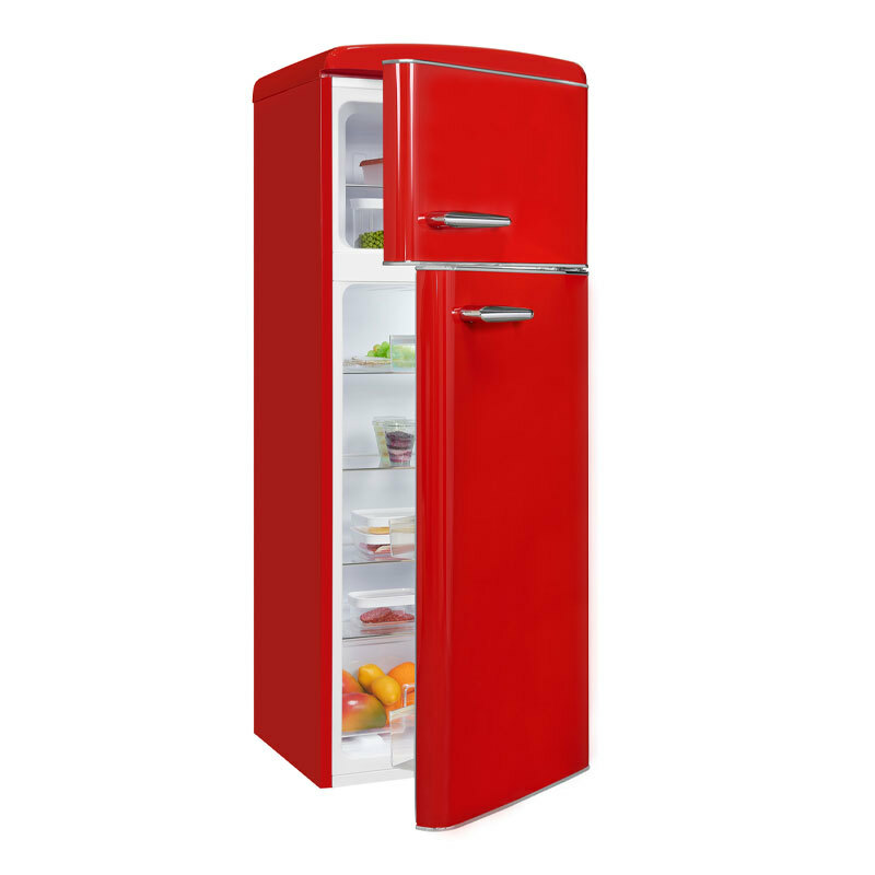Frigorífico 2 puertas Exquisit RKGC270-45-H-160E – 206 L, Retro rojo, Libre instalación