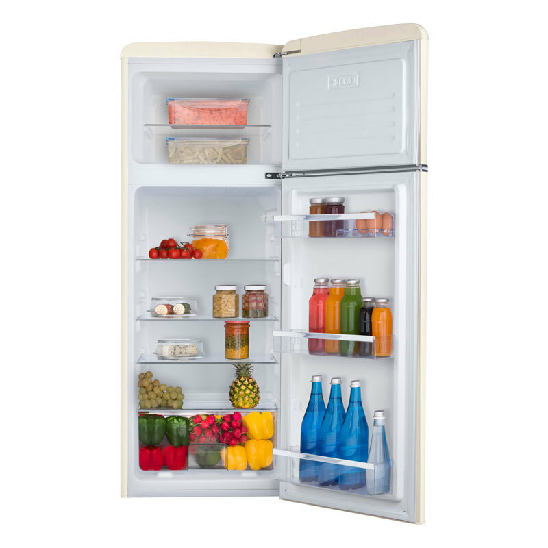 Frigorífico retro Fagor 3FFV-1455BG – Combi 206 L, Clase E, Beige