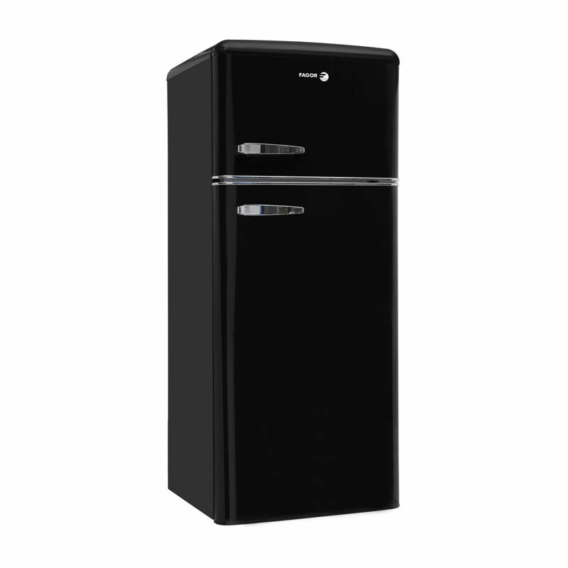 Frigorífico dos puertas Fagor 3FFV-1455N – Retro negro, 206 L, Congelador superior