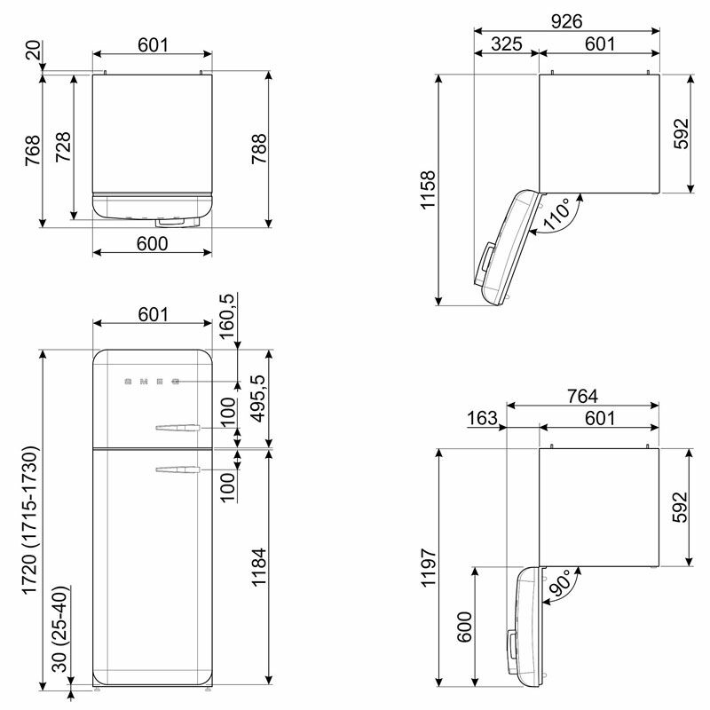 Frigorífico 50's Style Smeg FAB30LPB5 – 294 L, No Frost, Azul pastel