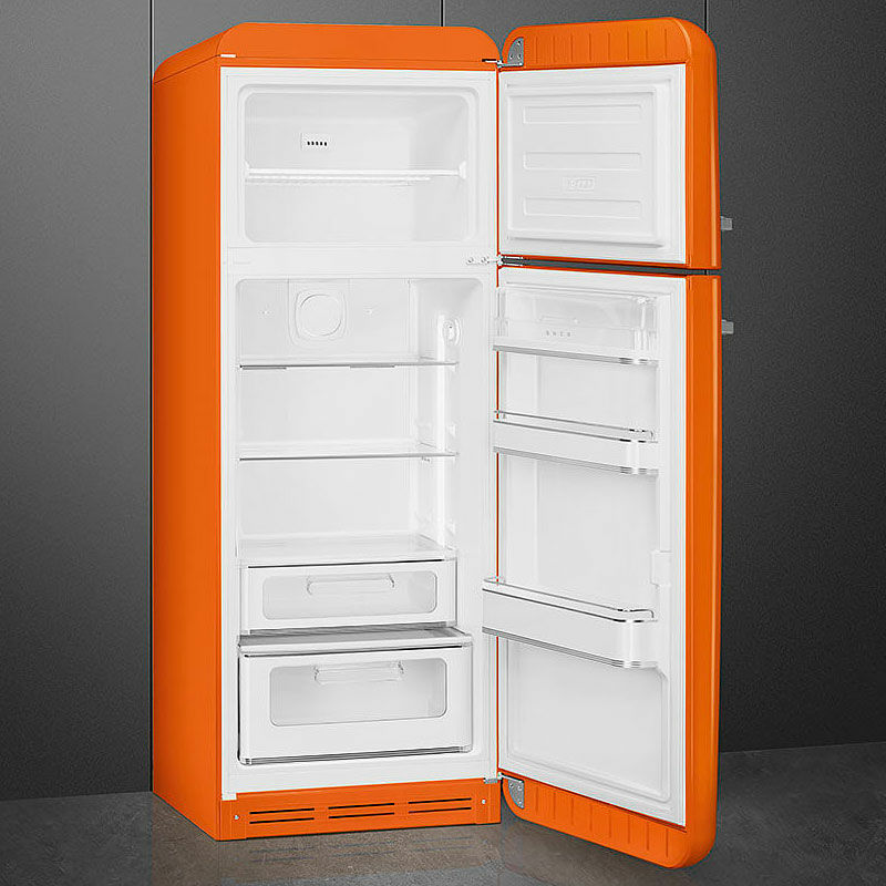 Frigorífico retro Smeg FAB30ROR5 – 294 L, Congelador superior, Naranja