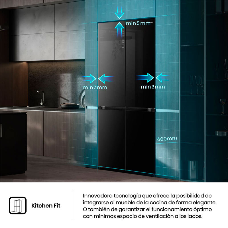 Frigorífico americano Hisense RQ768N4GBE – 591 L, Total No Frost, Triple Zone